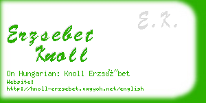 erzsebet knoll business card